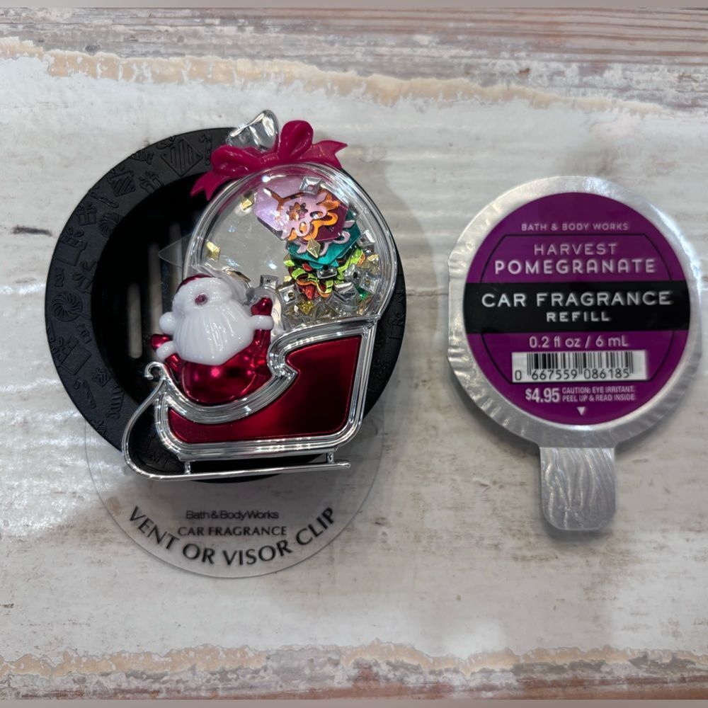 Bath and Body Works Santa Sleigh Car Visor Clip Vent Clip